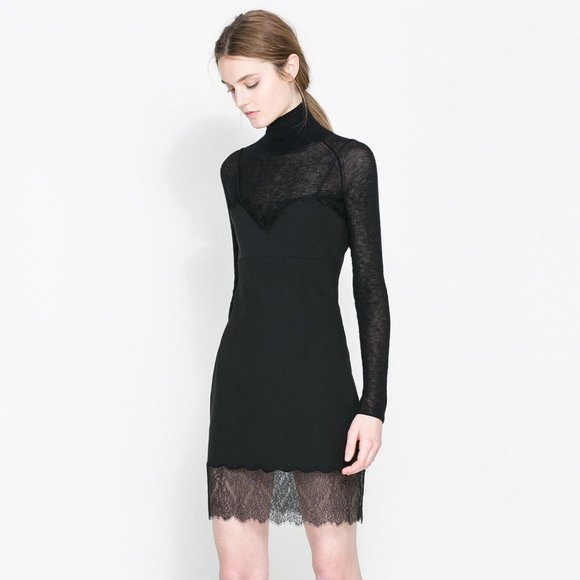 💞HP💞 ZARA Black FITTED LINGERIE STYLE Dress - Picture 9 of 11